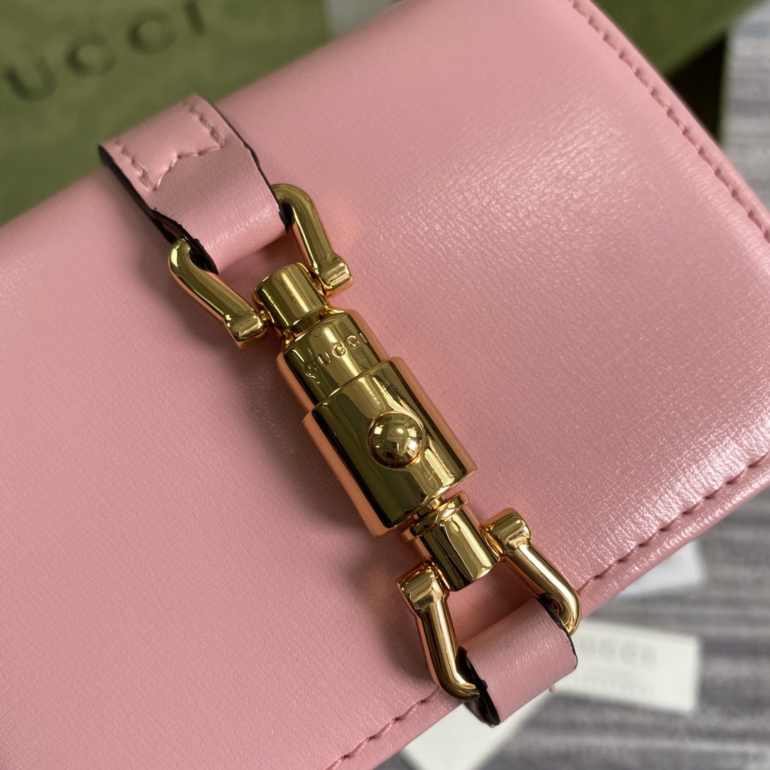 Gucci Jackie 1961 Card Case Wallet 645536 Pink